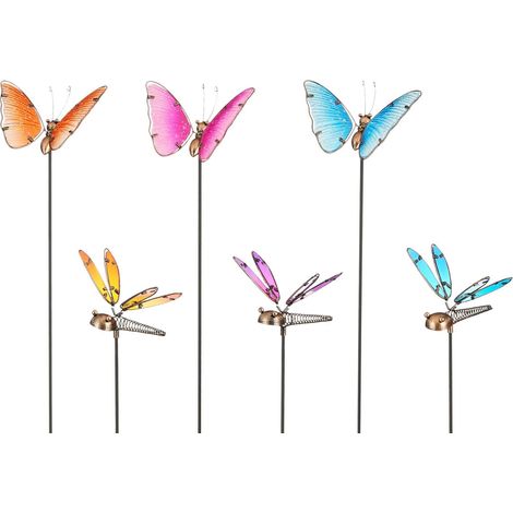 Mica Decorations Gartenstecker Schmetterling oder Libelle 99 x 64 x 37 cm Gartenstecker