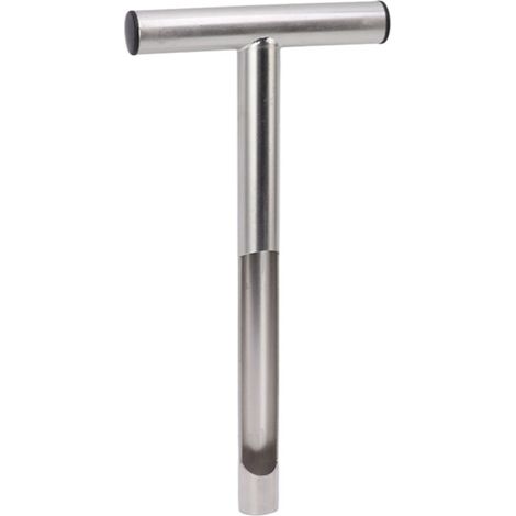 Sonde d'échantillonnage de sol portable en acier inoxydable 304 avec poignée en T pour jardin, ferme, pelouse, 30,5 cm-Crezuo