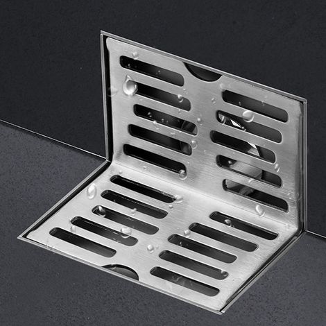 Bonde de sol latérale en acier inoxydable 304 résistant à la corrosion, en forme de L, pour salle de bain ou hôtel, pour tuyau de 50 mm (avec joint d'étanchéité) (1/5)