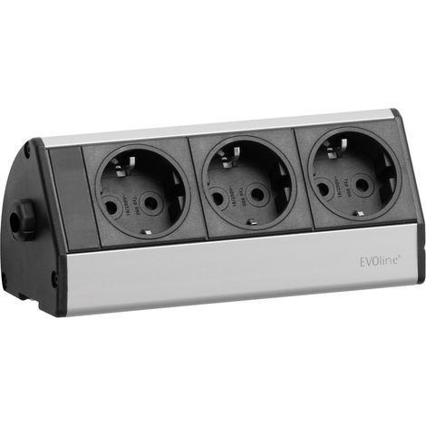 EVOline 93000393 Steckdosenleiste  Schwarz, Silber Schutzkontakt 1 St.