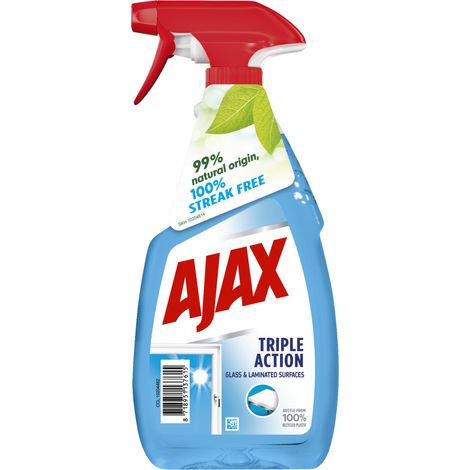 AJAX Triple Action - Fensterreiniger, 500ml - Streifenfrei, 99% natürliche Inhaltsstoffe