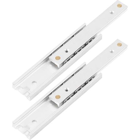 2 Stück Aluminiumlegierung Hochleistungsschienen Kugellager Schubladenführungen Teleskopschiene Langlebige glatte Rutsche für Schubladenschrank(100mm)