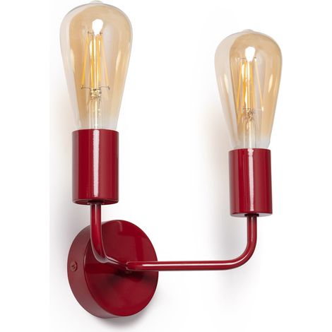 Lámpara de Pared de Metal 2 Focos Jayso Rojo (1/5)
