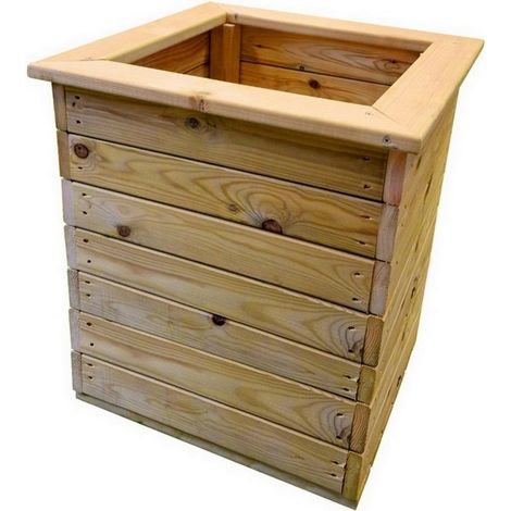 Multi Pack of 2 - Deluxe Square Planter - Timber - L50 x W50 x H53 cm - Fully Assembled