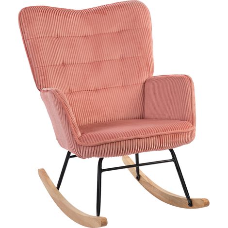 Schaukelstuhl, Relaxsessel, Schaukelsessel, belastbar bis 120 kg, Polyester, 98 x 71 x 101 cm, Rosa (1/5)