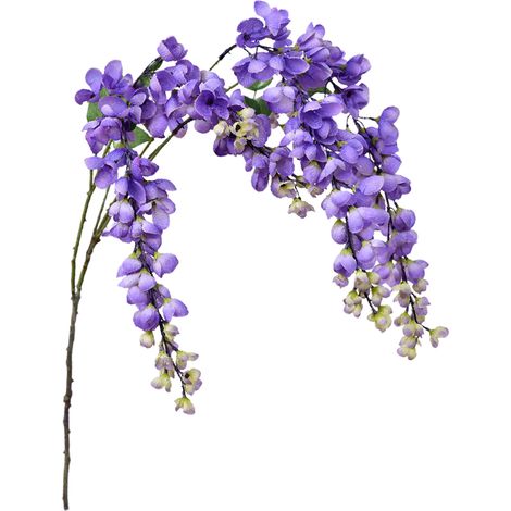 Glycine artificielle en fil de fer, tissu en soie, fausse fleur de vigne pour décoration de mariage et de maison, longueur 97cm, violet (1/5)