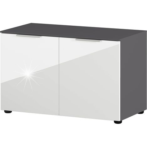 Banc à chaussures moderne graphite/blanc Hervé (1/5)