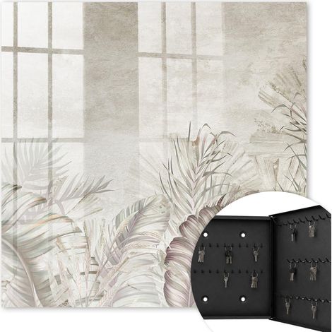 Armoire à clés - (30 cm x 30 cm) - Boîte à clés murale - Coffret de rangement pour clés - Couleur noire - Ouverture vers la droite - Pour maison et bureau - Exotisme subtil