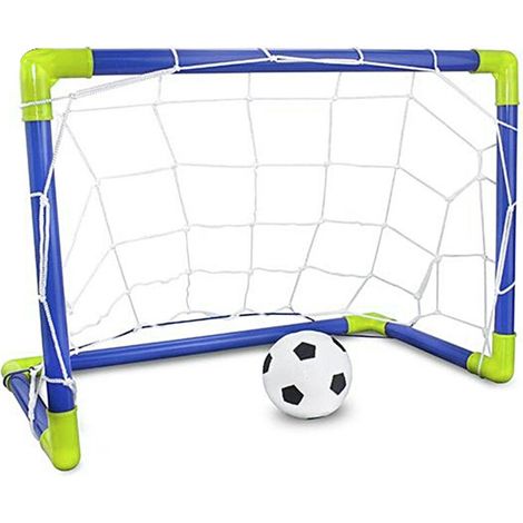 2-in-1 Kinder-Fußball- und Hockeytor-Set mit Bällen und Pumpe – Outdoor-Sport-Trainingsspielzeug