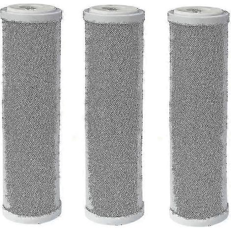 Lot de 3 filtres à eau à charbon actif CTO de 10 pouces, cartouches filtrantes