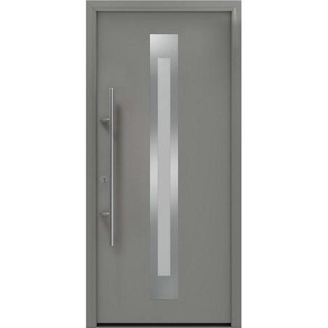 Hörmann Ecostar Haustür "ISOPRO Secur IPS 770S", graualuminium matt (RAL 9007), 110 x 210 cm (B x H), DIN Links