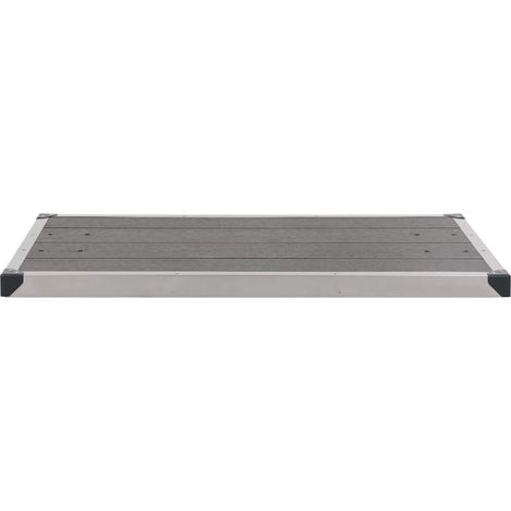 vidaXL Plato de ducha de jardín WPC acero inoxidable gris 110x62 cm (1/2)