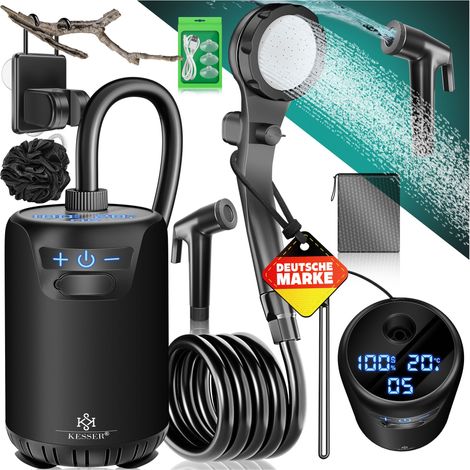 KESSER® Campingdusche, Pumpe, Akku 8000 mAh - ohne Behälter, Schwarz / Schwarz (1/5)