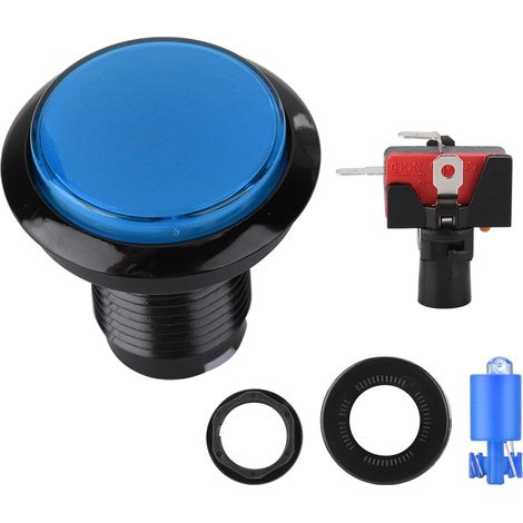 Bouton lumineux LED rond bleu pour machine d'arcade DIY (1/5)