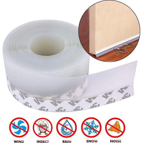 Joint de porte et fenêtre, bas de porte autocollant en caoutchouc, coupe-vent, étanche et anti-poussière (1/5)