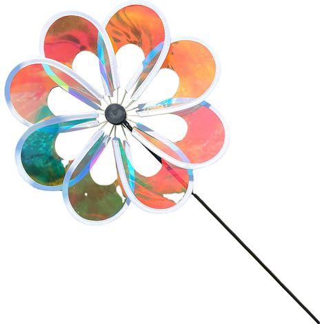 Windspiel für Garten und Hof, Cartoon-Windmühle, Spielzeug für Kinder, Durchmesser 30 cm, Stab 45 cm, Höhe 60 cm (1/5)