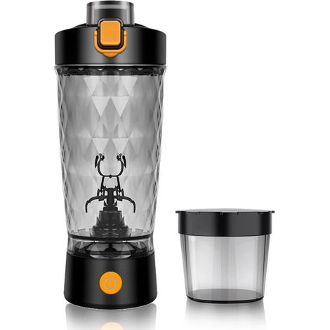 Shaker - Fitness - Gobelet shaker - Gobelet shaker électrique - Shaker à protéines électrique avec compartiment à poudre - 650 ml - Pour protéines en poudre - Gobelets shakers premium - Pour des shake (1/5)