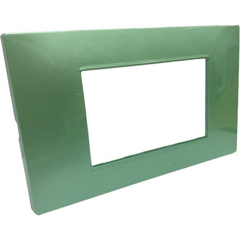 Placchetta per interruttore in metallo a 4 verde cassetta 504 compatibile con vimar plana supporto cover (1/2)