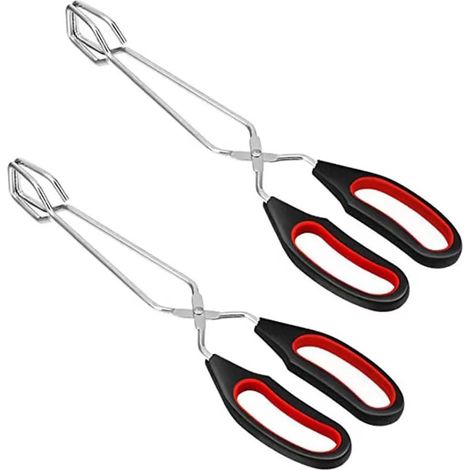 Pinces de Cuisine en Acier Inoxydable – Lot de 2 Extra-Long pour Cuisiner, Griller et BBQ, avec Poignées Ergonomiques Antidérapantes (1/5)