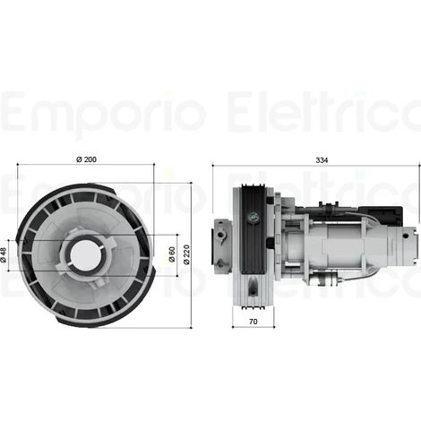 Came – Moteur réversible pour rideaux métalliques 1H41230180 – Force de soulèvement 180 kg – Alimentation 230V AC – Rapport de réduction 1:150 - h41230180 (1/3)