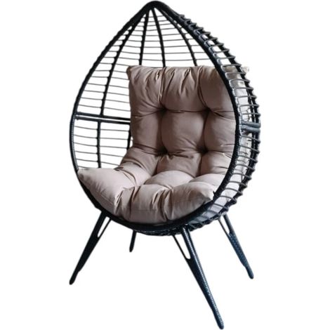 poltrona da esterno eurogarden "honey" grigio 96x70x148 cm (1/4)