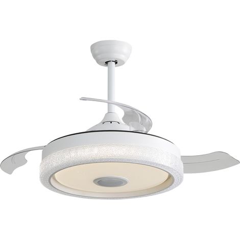 Ventilador de techo moderno 42" con luz LED, 3 aspas ABS, mando y motor DC reversible (1/5)