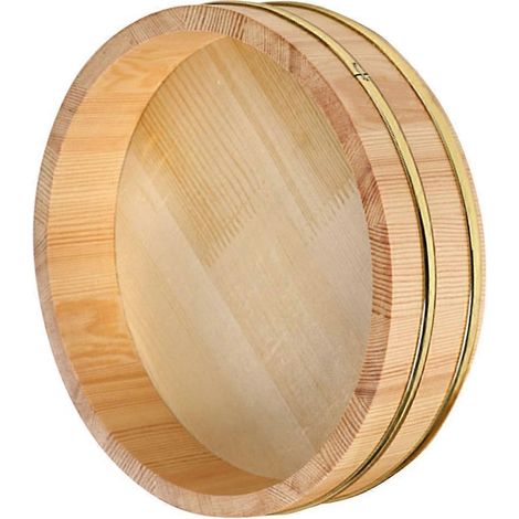 Bol à sushi japonais en bois pour mélanger le riz, bord doré (1/5)