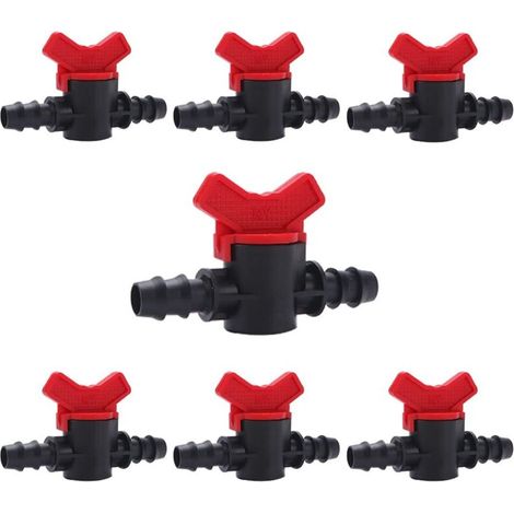 Válvula de conmutación de riego de 7 piezas, grifo macho doble con púas, plástico PE, para manguera de 16 mm, jardín y césped. (1/5)