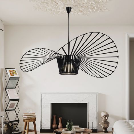 GBLY Lámpara colgante Retro Creativa – Forma de sombrero E27 Negro – 120cm LED para Salón Interior