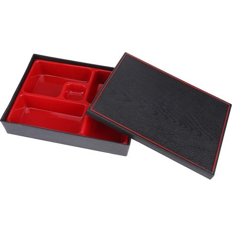 Bento Lunch Box, Boîtes à bento Conteneur pour aliments avec compartiments Boîte de rangement en bois de style japonais portable pour le pique-nique des bureaux scolaires (1/5)