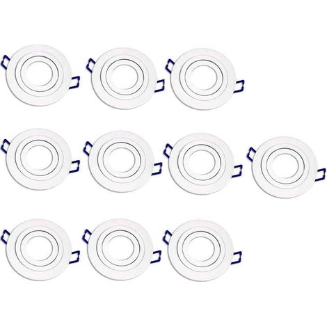 Kit 10 incassi per faretto rotondo bianco orientabile portafaretto portalampada con molle illuminazione luce  bianco (1/2)