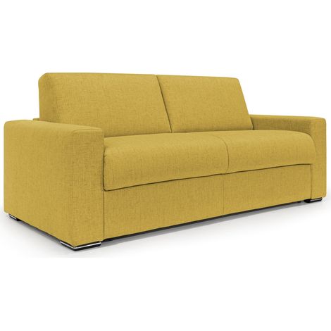 Nixon Schlafsofa mit 20 cm Matratze aus wasserfestem Stoff T03 200 cm (mat. 140x197) Gelb