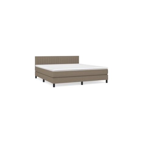 Sommier à lattes de lit avec matelas Taupe 180x200 Tissu (1/5)