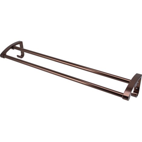 Portasciugamani da bagno, in acciaio inox color oro rosa, doppio portasciugamani a parete con ganci da cucina per il bagno (1/5)