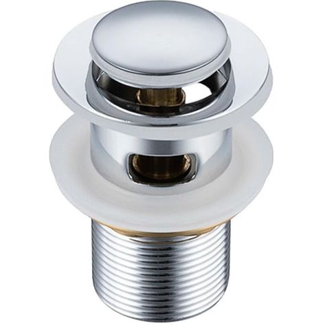 Bonde de lavabo avec trop-plein, bonde universelle, clapet POP UP pour lavabos, bonde de lavabo avec trop-plein (avec trou) (1/4)