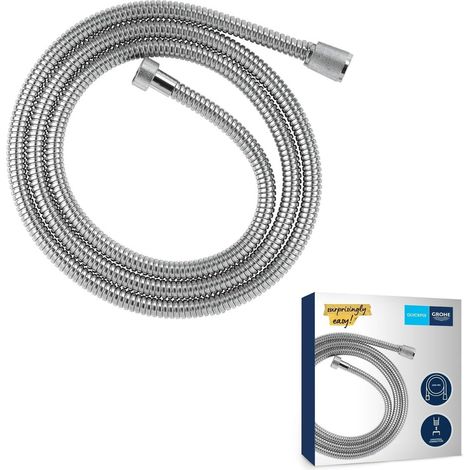 1 - Flexible De Douche - Tuyau Métallique - Anti-Pliures 200cm - Raccord Fileté Universel 1/2&34 Pour Salle De Bains - Chromé - 200x1,5cm