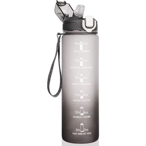 (Vielfältige, leuchtende Farben) ZHUODIKE Sport-Trinkflasche – 1 l – Auslaufsicher – Zeitanzeige – BPA-freier Tritan-Kunststoff (1/4)