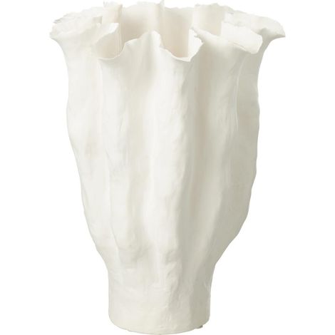 Vase Déco en Céramique "Calyx" 42cm Blanc (1/3)