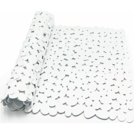 - Tapis de douche antidérapant, tapis de douche rectangulaire antidérapant en galets, tapis de douche antidérapant avec ventouse, baignoire ou tapis de douche antifongique (blanc) (1/5)