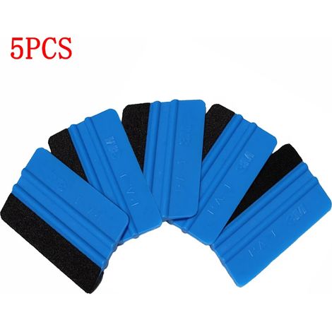 5 pièces voiture vinyle Fiber de carbone grattoir voiture fenêtre déglaçant nettoyage raclette outils Film emballage Automobile nettoyage accessoires