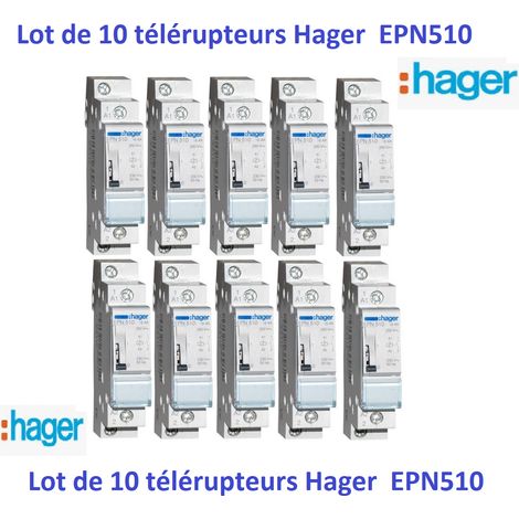 Télérupteur 1F - 230V 16A EPN510 - Hager - Lot de 10 pièces