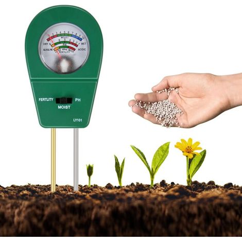 Testeur de Sol 3 en 1 pour Plantes, Testeur D'humidité/Fertilité/PH du Sol, Humidimètre de Sol, pour Pot de Fleurs, Jardin, Pelouses, Ferme, Agriculture (Pas Besoin de Piles) (1/5)