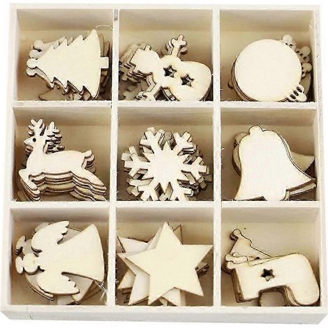 Fournitures de décoration en bois Creative Graffiti - Boules en bois pour décoration de Noël (72 pièces) - Idéales pour décorer murs et sapins. (1/5)