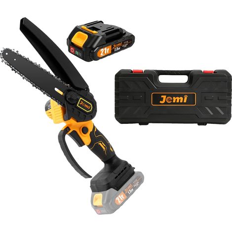 Motosierra, capacidad de corte de 6 pulgadas, lubricación automática, 1 batería de plástico, enchufe europeo tipo C-a de 100 V-240 V. (1/2)