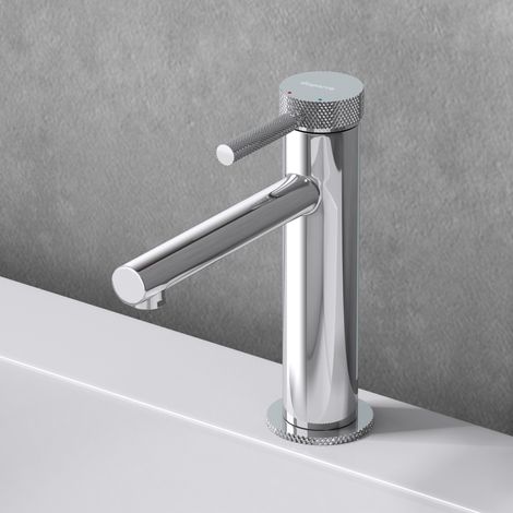 doporro Design Armatur in Silber Waschbeckenarmatur praktischer Einhebelmischer 18,1 cm hoch Waschtischarmatur (1/5)