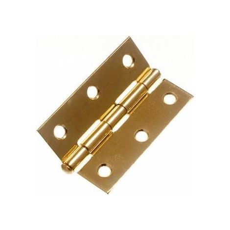 1 paire (2 charnières) x 7,6 cm charnières à goupille lâche (paire) – EB en acier plaqué laiton (1/2)