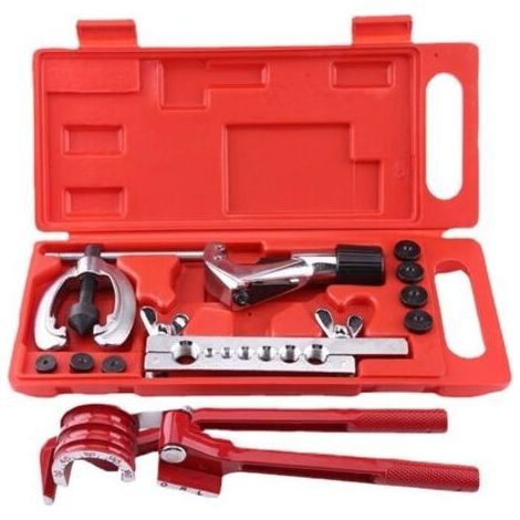 Ensemble de 11 embouts de flexible, 11 embouts de flexible, kit de serrage de flexible de frein, réparation de tuyau de carburant, outils d'évasement et coupe-tube avec coupe-outil (1/5)