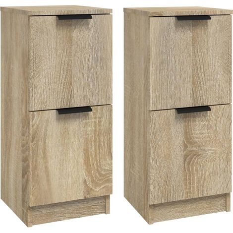 Credenza buffet cassettiera mobile contenitore organizer cucina soggiorno soggiorni set da 2 sonoma 30 x 30 x 70 cm truciolare marrone 020036800