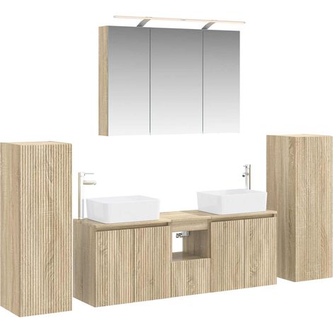 Bathroom Furniture Set 6 pcs Sonoma Oak vidaXL (1/5)