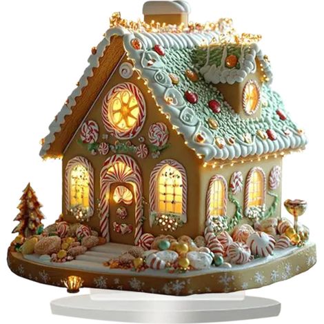 Maison De Village De Noël - Décoration De Table En Acrylique Pour Scène Hivernale - 17x20x8 cm - 1 Pièce (1/5)